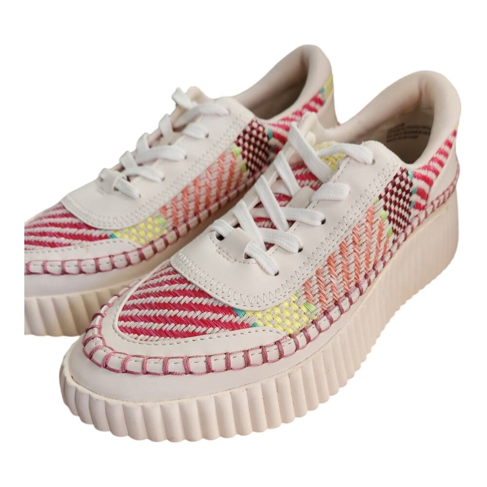 Dolce Vita Daran Platform Wedge White Pink Multi Sneaker Tennis Shoe Size 9 New